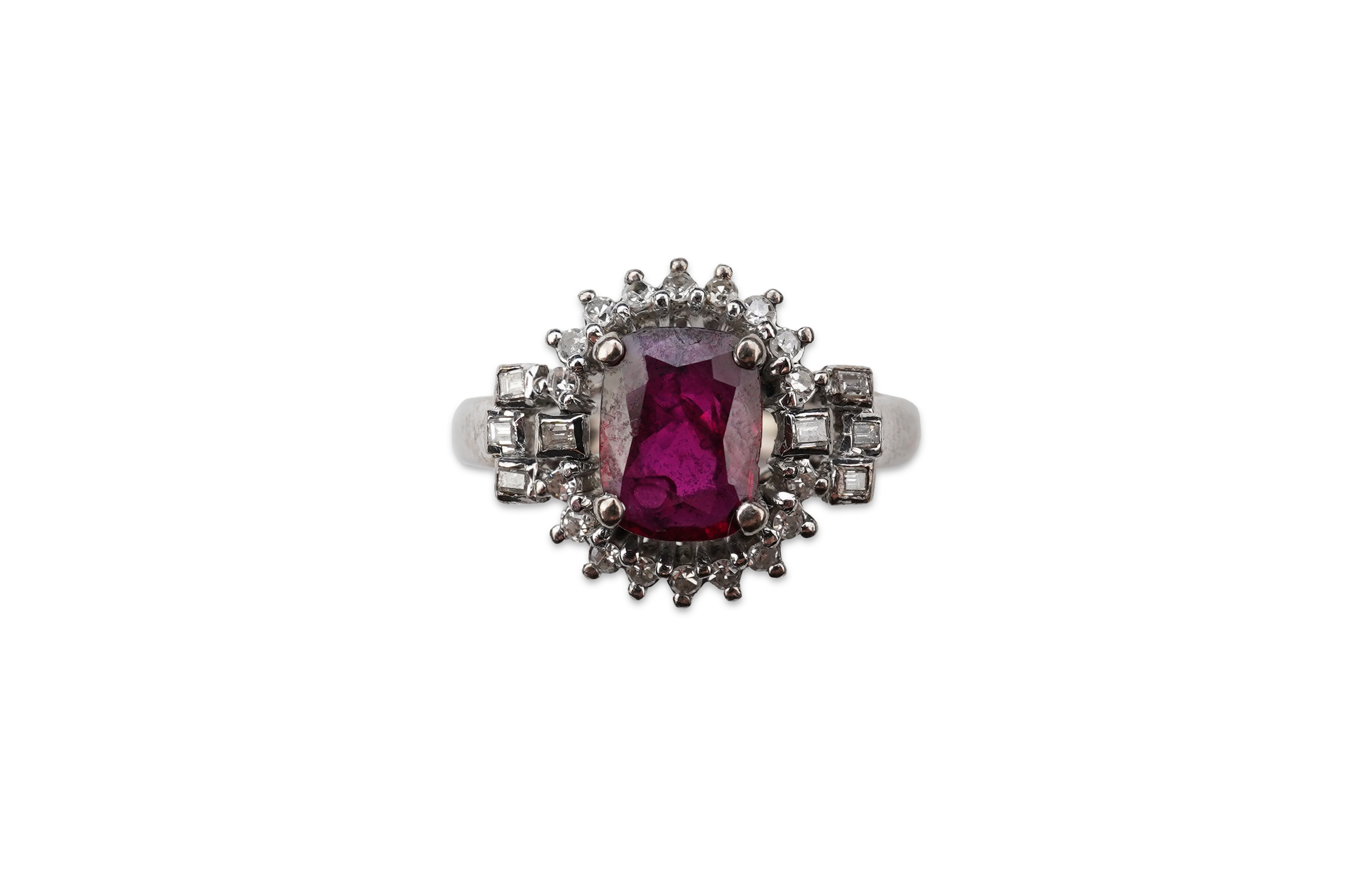 A ruby and diamond ring